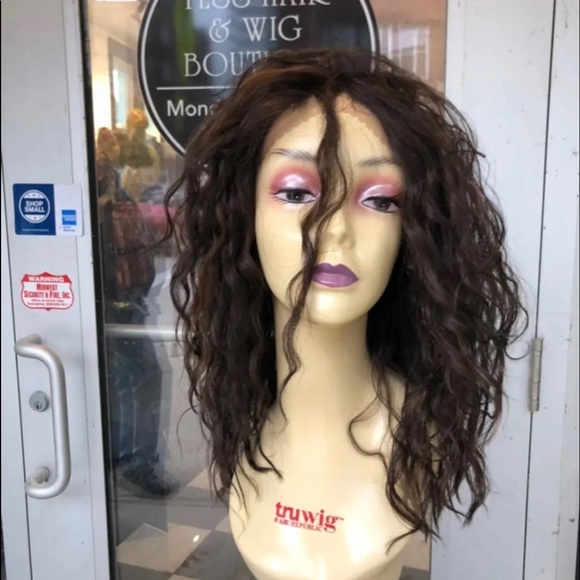 Brown highlights curly Lacefront wig 2020 main image 7